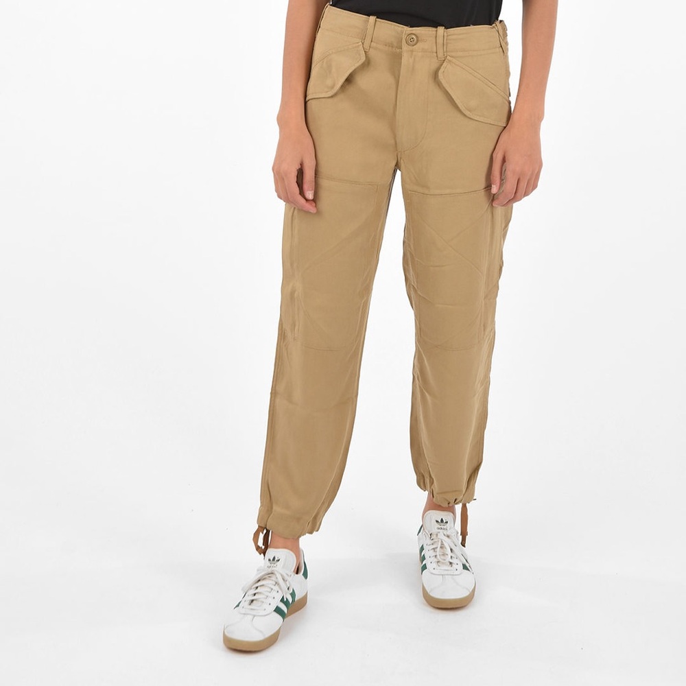Polo Ralph Lauren Tan Tencel Utility Cargo Pants Womens Size 4 *READ
